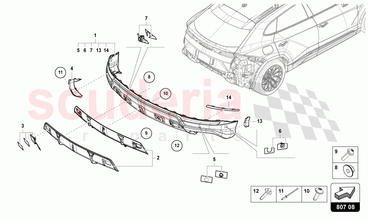 BUMPER, COMPLETE REAR CARBON of Lamborghini Lamborghini Urus (2019-2022)