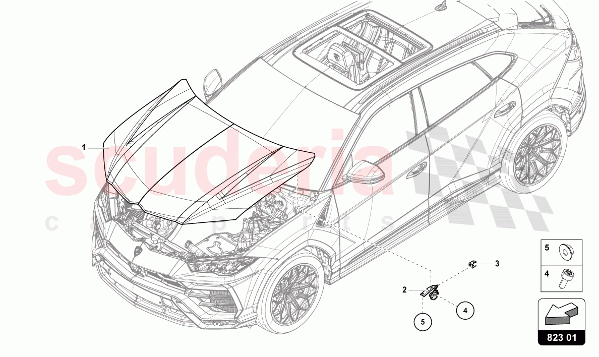 BONNET of Lamborghini Lamborghini Urus (2019-2022)