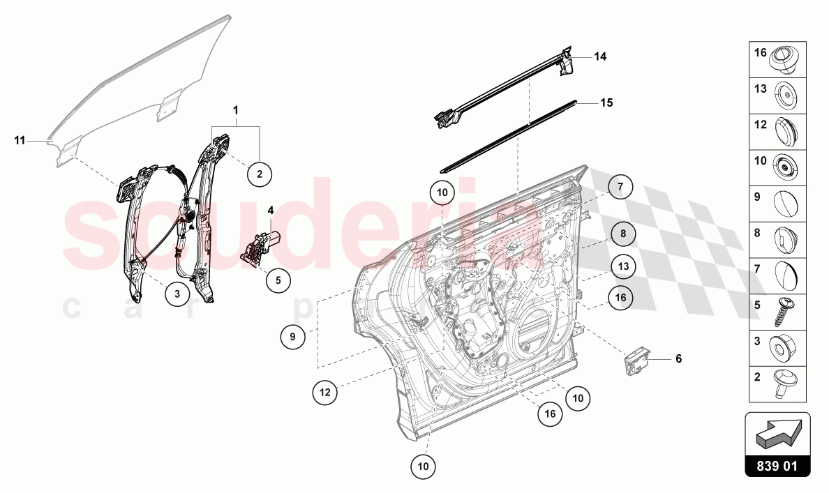 WINDOW REGULATOR WITH MOTOR of Lamborghini Lamborghini Urus (2019-2022)