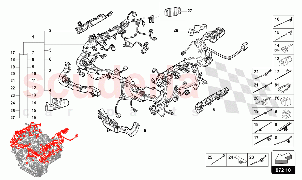 WIRING SET FOR ENGINE of Lamborghini Lamborghini Urus (2019-2022)
