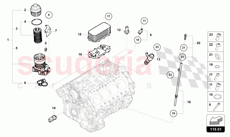 OIL FILTER ELEMENT of Lamborghini Lamborghini Urus Performante