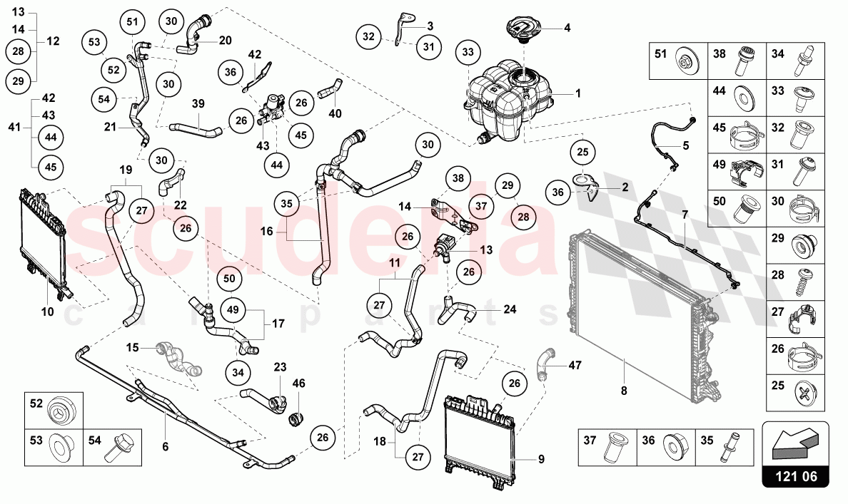 COOLER FOR COOLANT of Lamborghini Lamborghini Urus Performante