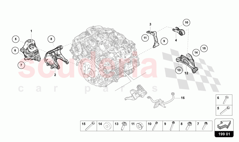 ENGINE BRACKET of Lamborghini Lamborghini Urus Performante
