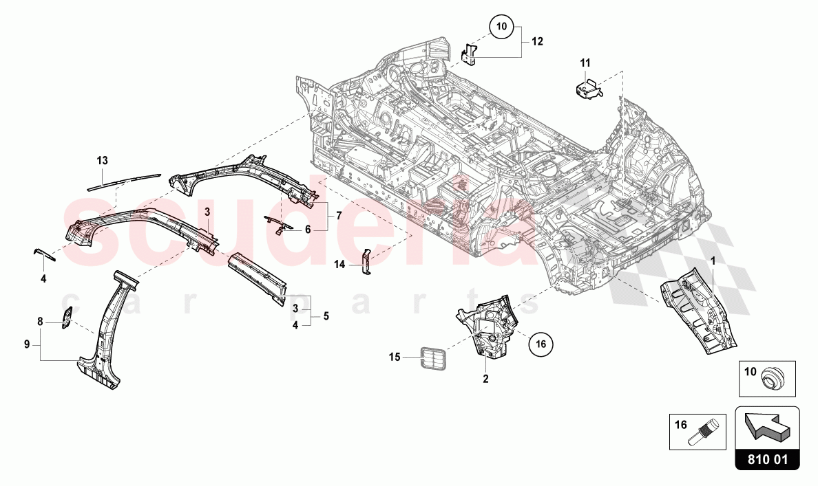 SIDE PANEL, INNER SIDE of Lamborghini Lamborghini Urus Performante