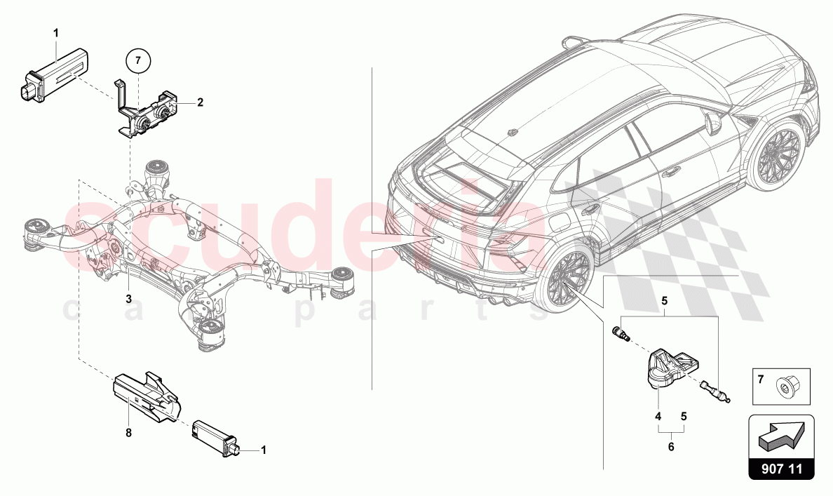 TYRE PRESSURE SENSOR of Lamborghini Lamborghini Urus Performante