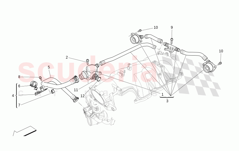 OIL VAPOUR RECIRCULATION SYSTEM of Maserati Maserati Levante Modena Automatic 3.0 BT V6 4WD 350HP
