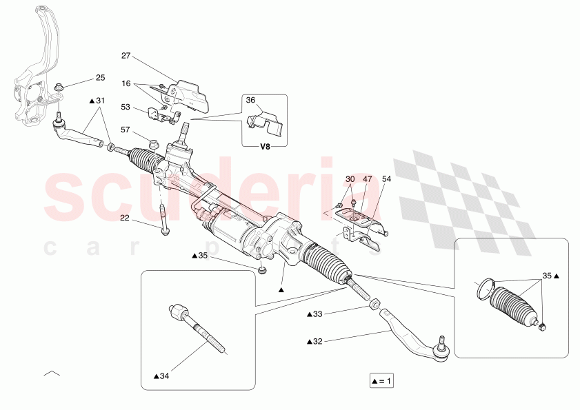 COMPLETE STEERING RACK UNIT of Maserati Maserati Levante Modena S Automatic 3.0 BT V6 4WD 430HP