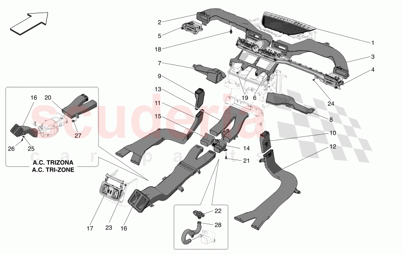 A/C UNIT: DIFFUSION of Maserati Maserati Grecale Modena Automatic 2.0 T4 4WD 250HP MHEV