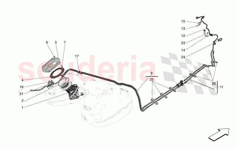 FUEL PUMPS AND CONNECTION LINES of Maserati Maserati Grecale Trofeo Automatic 3.0 BT V6 530HP