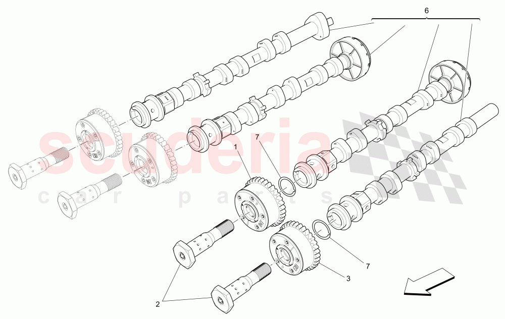 LH CYLINDER HEAD CAMSHAFTS of Maserati Maserati Ghibli (2017+) S