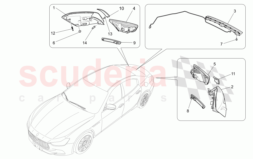 TAILLIGHT CLUSTERS of Maserati Maserati Ghibli (2014-2016) S Q4