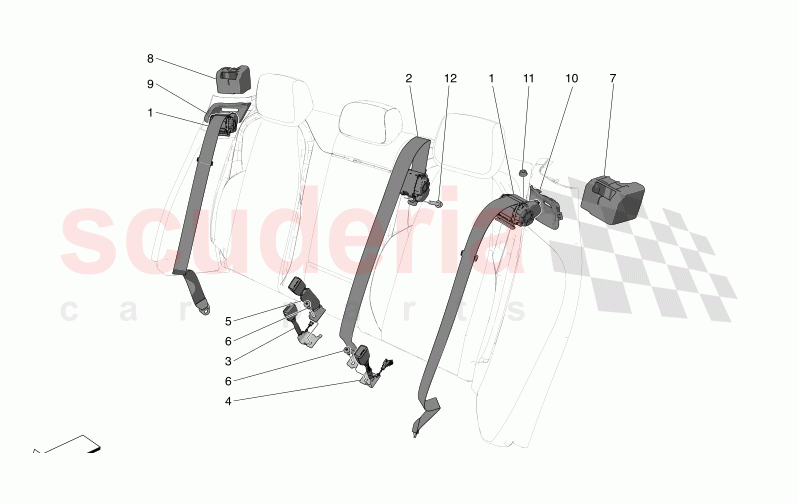 REAR SEAT BELTS of Maserati Maserati Grecale GT Automatic 2.0 T4 4WD 250HP MHEV