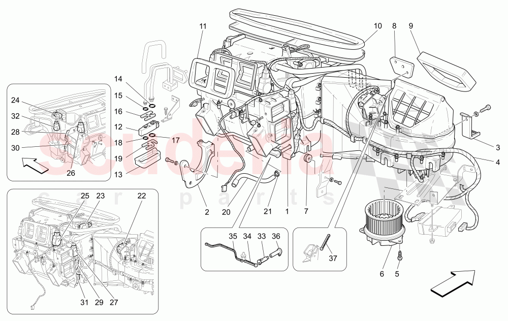 A/C UNIT: DASHBOARD DEVICES of Maserati Maserati GranTurismo (2007-2010) Auto