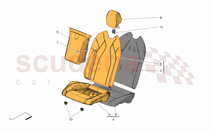 REAR SEATS: TRIM PANELS of Maserati Maserati GranTurismo M189 FOLGORE  AUTOMATIC 4WD BEV 560 kW