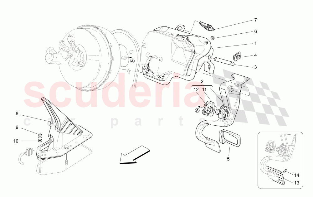 COMPLETE PEDAL BOARD UNIT of Maserati Maserati GranCabrio (2011-2012) Sport