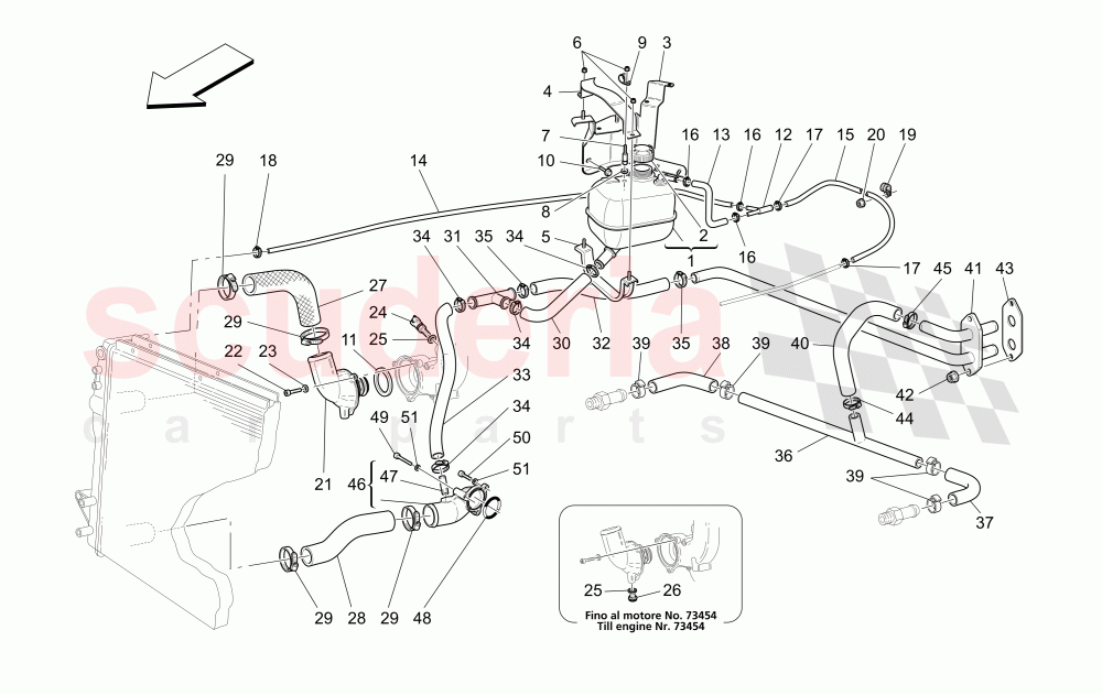 COOLING SYSTEM: NOURICE AND LINES of Maserati Maserati 4200 Spyder (2005-2007) GT