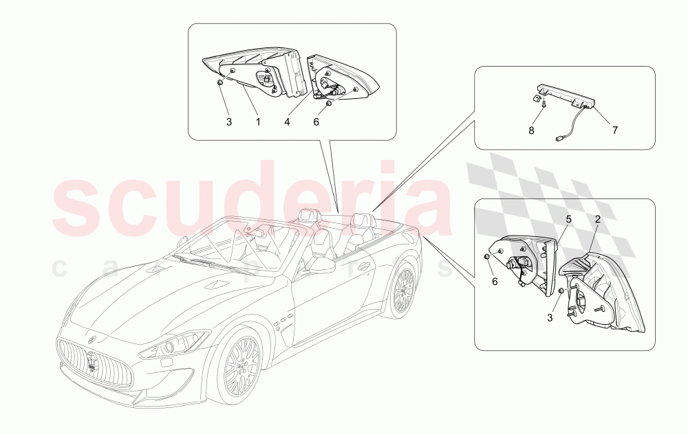 TAILLIGHT CLUSTERS of Maserati Maserati GranCabrio (2013-2015) MC