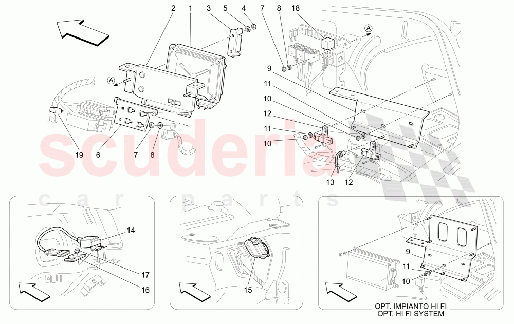 TRUNK COMPARTMENT CONTROL UNITS (R.H. Side) of Maserati Maserati 4200 Coupe (2005-2007) GT