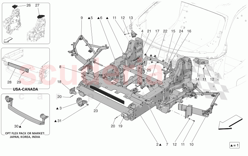 FRONT CHASSIS of Maserati Maserati MC20 Icona Automatic 3.0 BT V6 2WD 630HP