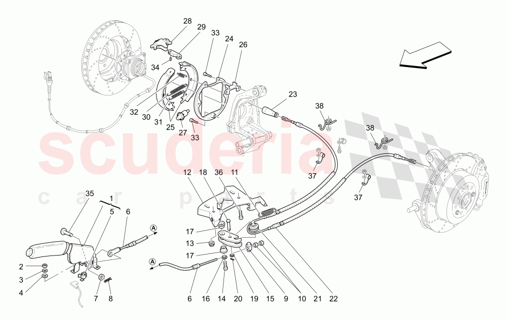 PARKING BRAKE of Maserati Maserati GranSport Spyder (2005-2007)