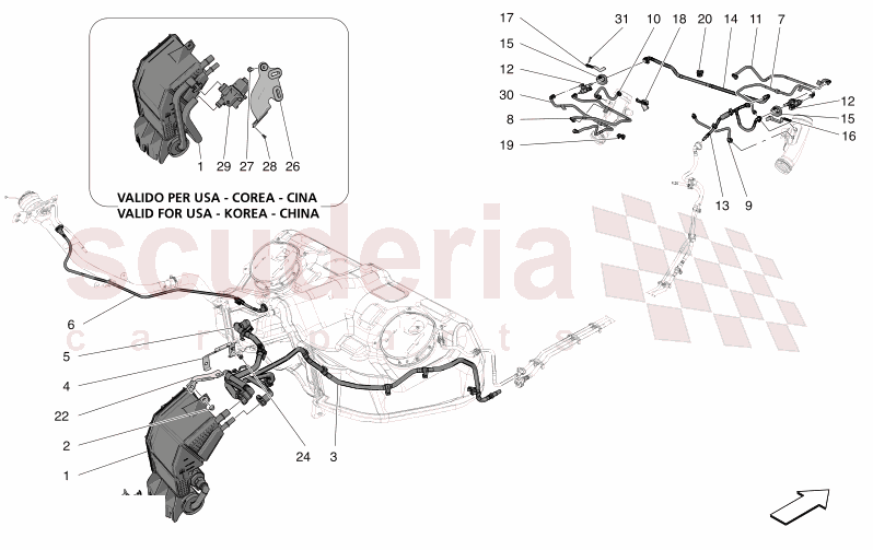 FUEL VAPOUR RECIRCULATION SYSTEM of Maserati Maserati GranCabrio M189    AUTOMATIC 4WD 3.0 BT V6 490 HP