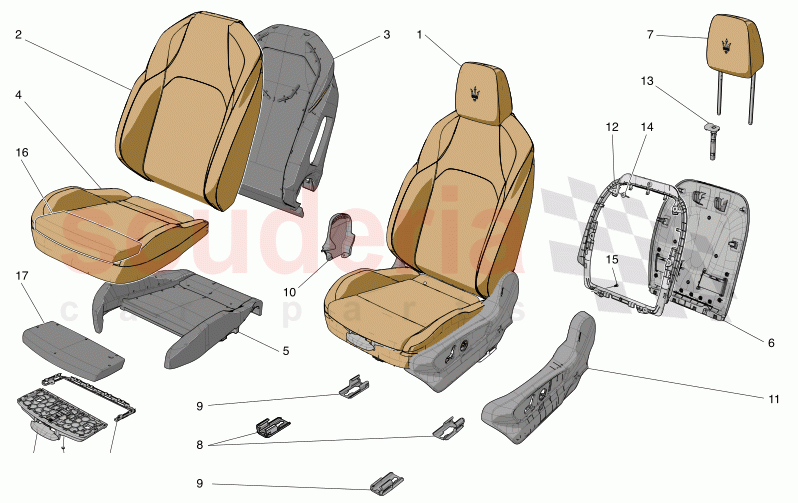 FRONT SEATS: TRIM PANELS of Maserati Maserati Grecale Modena Automatic 2.0 T4 4WD 330HP MHEV