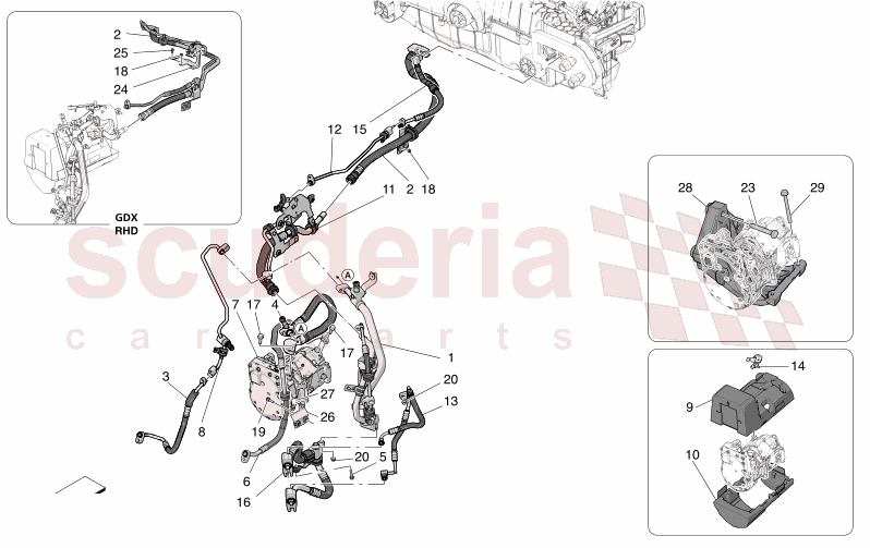 A/C UNIT: ENGINE COMPARTMENT DEVICES of Maserati Maserati GranCabrio M189 FOLGORE  AUTOMATIC 4WD BEV 560 kW