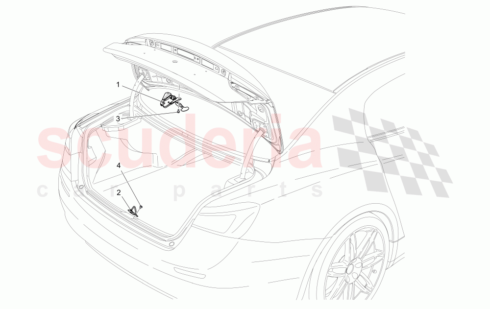 REAR LID OPENING CONTROL (Not available with: POWER LIFTGATE WITH KICK SENSOR) of Maserati Maserati Ghibli (2014-2016)
