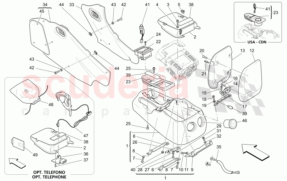 ACCESSORY CONSOLE AND CENTRE CONSOLE of Maserati Maserati 4200 Coupe (2002-2004) GT