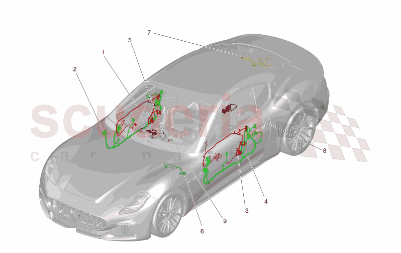 MAIN WIRING of Maserati Maserati GranTurismo M189 MODENA  AUTOMATIC 4WD 3.0 BT V6 490 HP