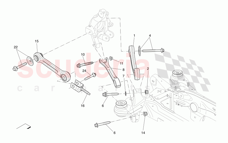 REAR SUSPENSION of Maserati Maserati Levante Modena Automatic 3.0 BT V6 4WD 350HP