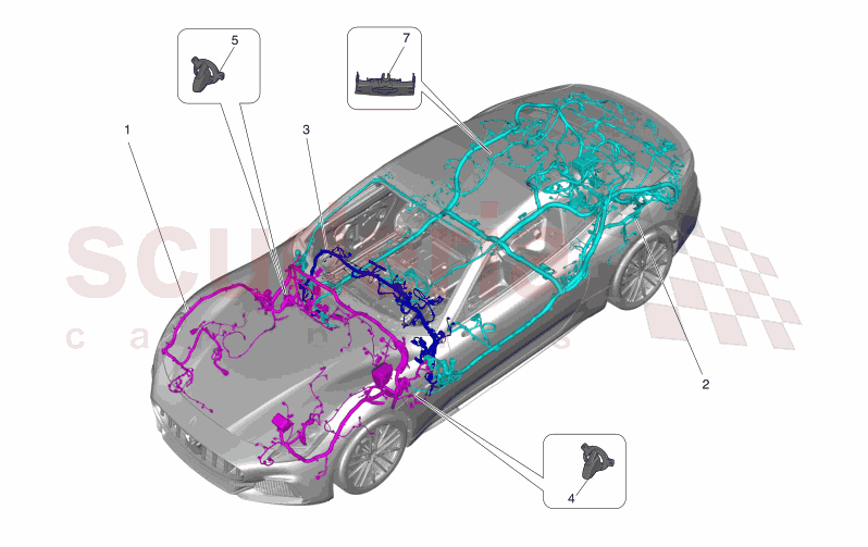 MAIN WIRING of Maserati Maserati GranCabrio M189 TROFEO  AUTOMATIC 4WD 3.0 BT V6 550 HP