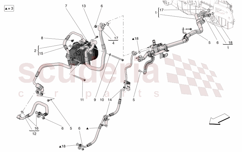A/C UNIT: ENGINE COMPARTMENT DEVICES of Maserati Maserati GranCabrio M189    AUTOMATIC 4WD 3.0 BT V6 490 HP