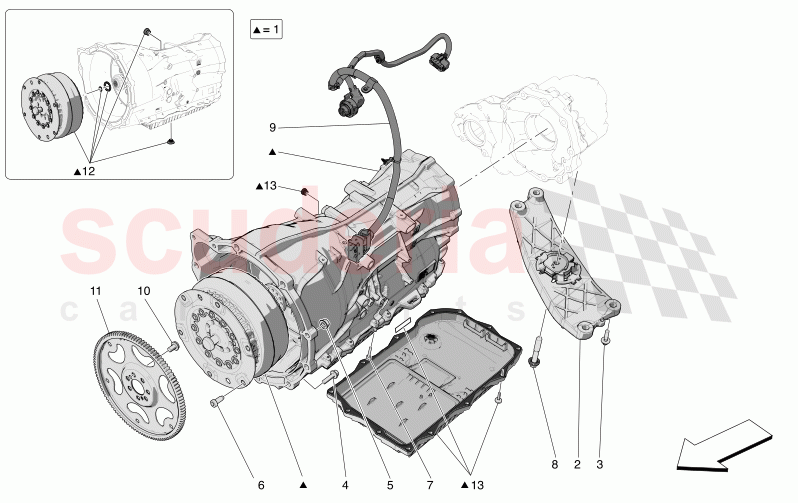 GEARBOX HOUSINGS of Maserati Maserati Grecale Modena Automatic 2.0 T4 4WD 330HP MHEV