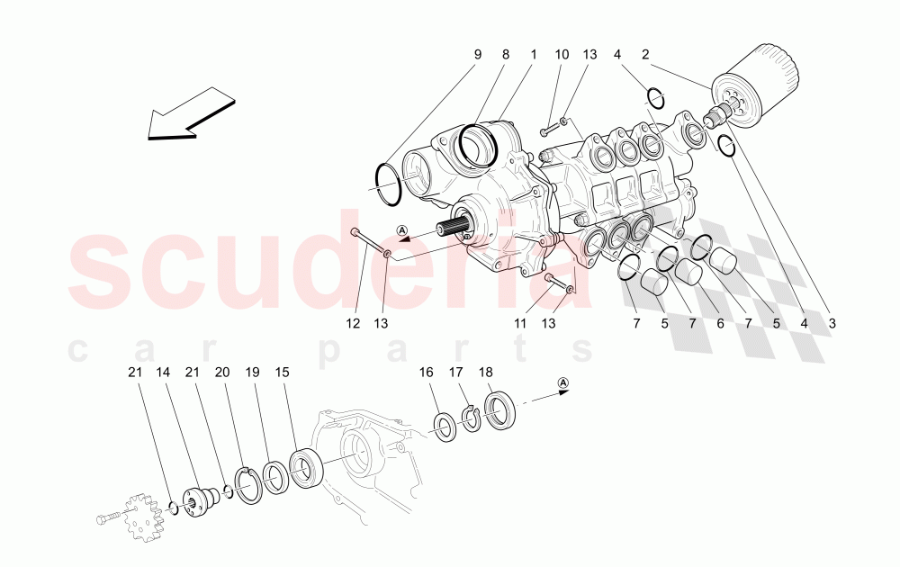 LUBRICATION SYSTEM: PUMP AND FILTER of Maserati Maserati 4200 Coupe (2005-2007) GT
