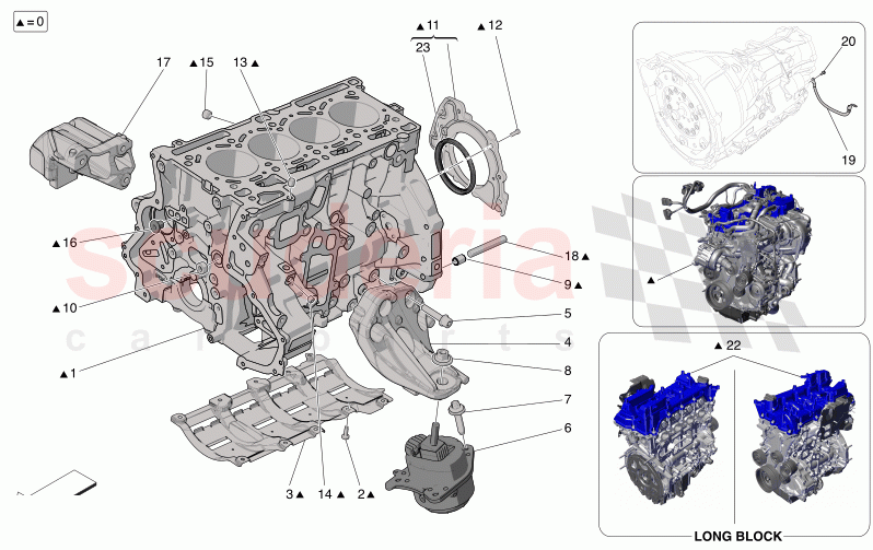 CRANKCASE of Maserati Maserati Grecale Modena Automatic 2.0 T4 4WD 250HP MHEV