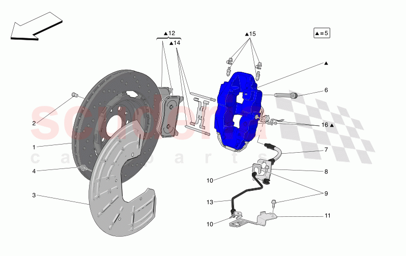 BRAKING DEVICES ON REAR WHEELS of Maserati Maserati Grecale Trofeo Automatic 3.0 BT V6 530HP