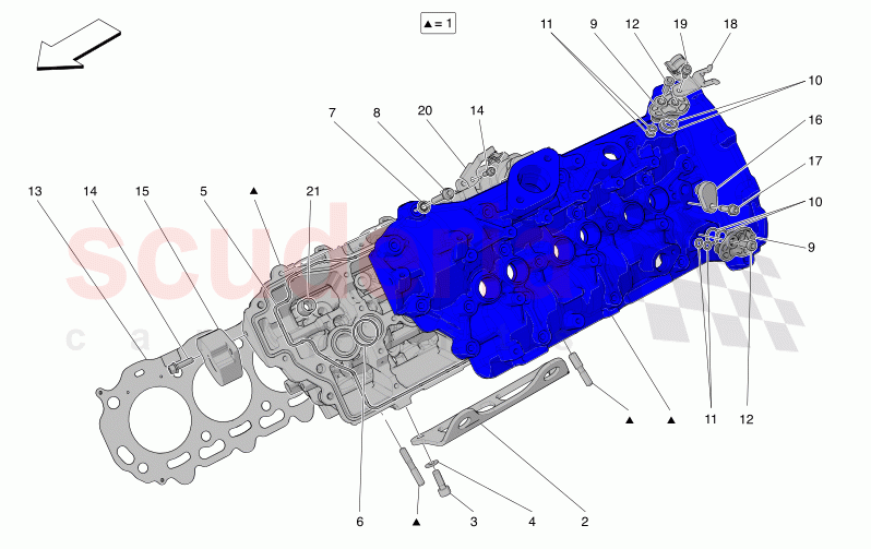 LH CYLINDER HEAD of Maserati Maserati MC20 Icona Automatic 3.0 BT V6 2WD 630HP