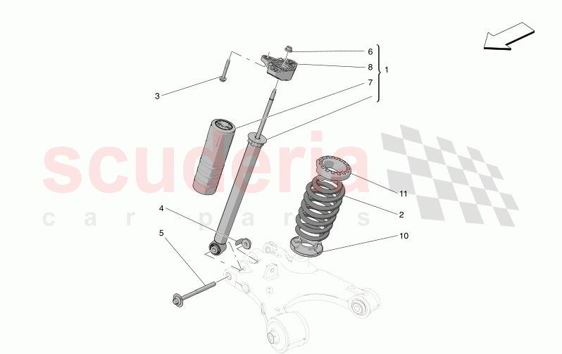 REAR SHOCK ABSORBER DEVICES of Maserati Maserati Grecale Modena Automatic 2.0 T4 4WD 330HP MHEV