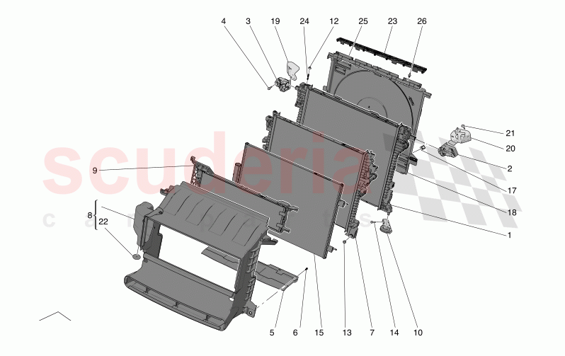 COOLING: AIR RADIATORS AND DUCTS of Maserati Maserati Grecale Modena Automatic 2.0 T4 4WD 330HP MHEV