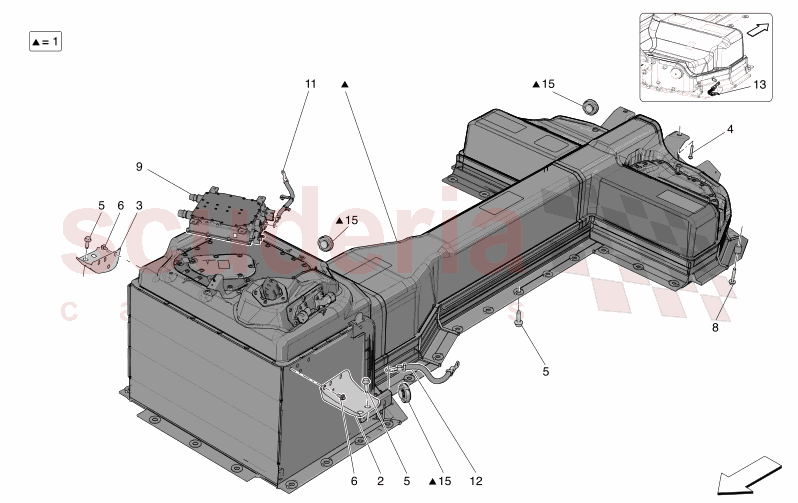 HIGH VOLTAGE BATTERY of Maserati Maserati GranTurismo M189 FOLGORE  AUTOMATIC 4WD BEV 560 kW