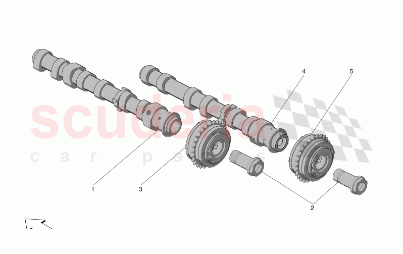 RH CYLINDER HEAD CAMSHAFTS of Maserati Maserati MC20 Icona Automatic 3.0 BT V6 2WD 630HP