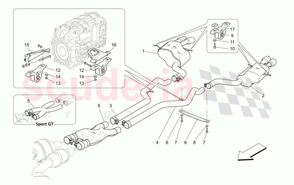 SILENCERS of Maserati Maserati Quattroporte (2003-2007) DuoSelect