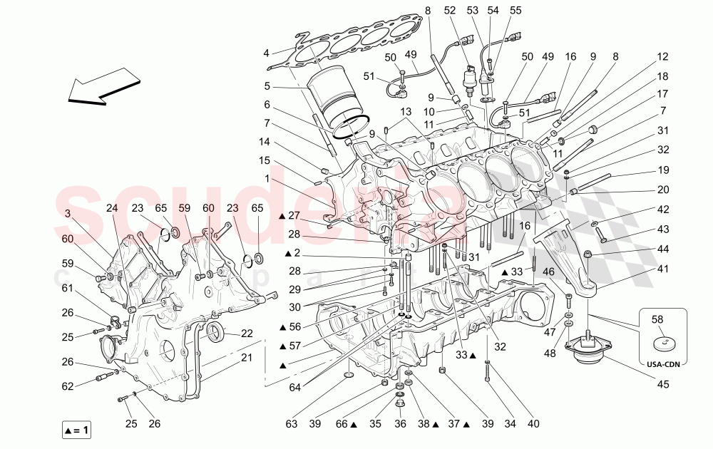 CRANKCASE (Available with: "Spyder 90th Anniversary" Version) of Maserati Maserati 4200 Spyder (2005-2007) CC