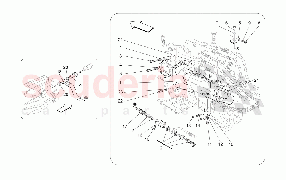 ACTUATION HYDRAULIC PARTS FOR F1 GEARBOX of Maserati Maserati GranTurismo (2012-2016) Sport CC
