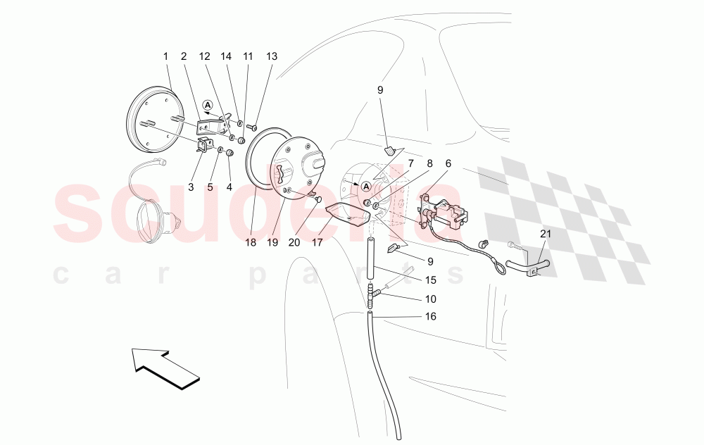 FUEL TANK DOOR AND CONTROLS of Maserati Maserati Quattroporte (2003-2007) Auto