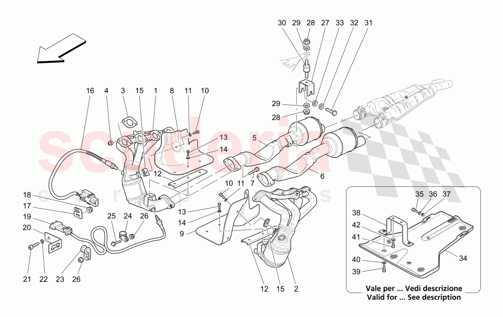 PRE-CATALYTIC CONVERTERS AND CATALYTIC CONVERTERS of Maserati Maserati 4200 Coupe (2005-2007) CC