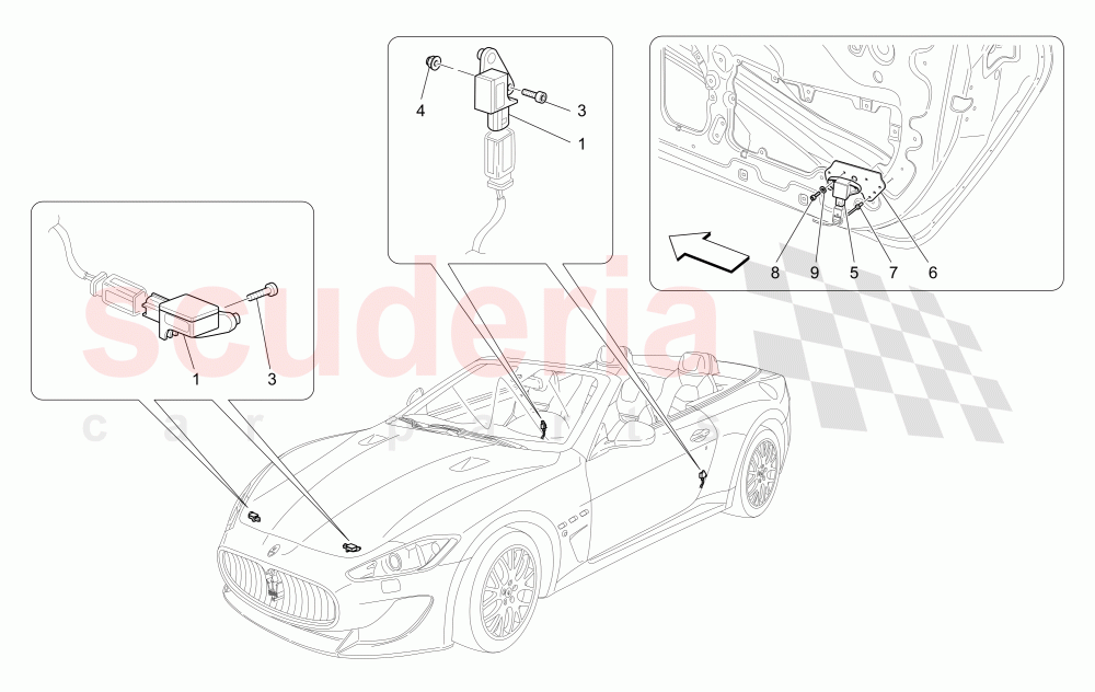 CRASH SENSORS of Maserati Maserati GranCabrio (2016+) MC Centennial