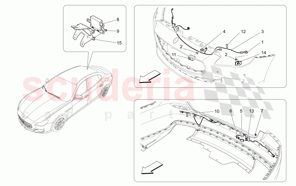 PARKING SENSORS of Maserati Maserati Quattroporte (2013+) GTS