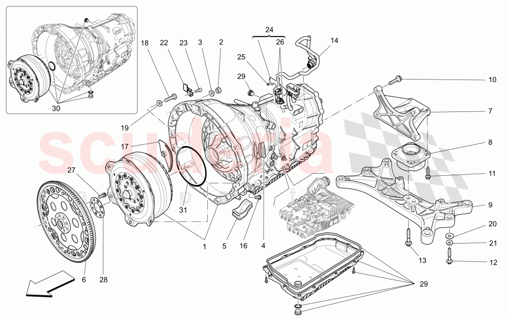GEARBOX HOUSINGS of Maserati Maserati Quattroporte (2017+) S V6 410bhp